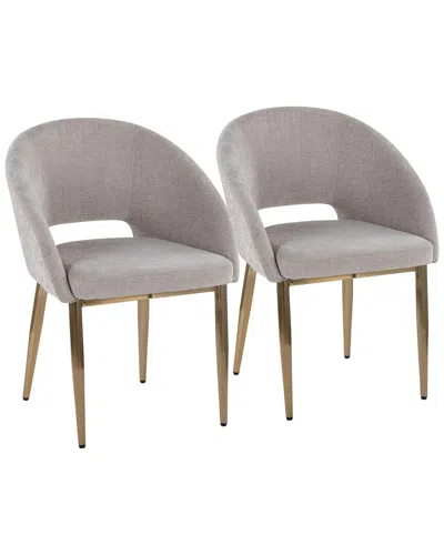 Lumisource Set Of 2 Renee Upholstered Chair In Gray