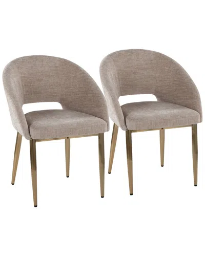 Lumisource Set Of 2 Renee Upholstered Chair In Neutral