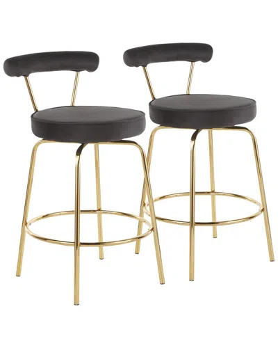 Lumisource Set Of 2 Rhonda Counter Stools In Black
