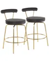 Lumisource Set Of 2 Rhonda Counter Stools In Gold