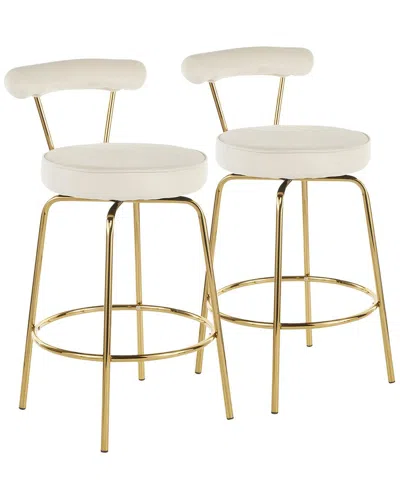 Lumisource Set Of 2 Rhonda Counter Stools In Gold
