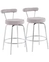 Lumisource Set Of 2 Rhonda Counter Stools In Silver