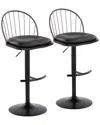 Lumisource Riley Adjustable Barstool - Set Of 2 Bs-rileypu-rn