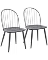 Lumisource Set Of 2 Riley High Back Chairs In Black
