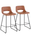 Lumisource Set Of 2 Robbi Counter Stools In Black