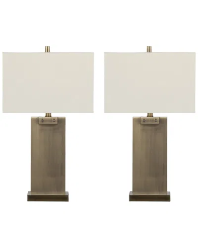 Lumisource Set Of 2 Royce 26in Metal Table Lamps In Brown