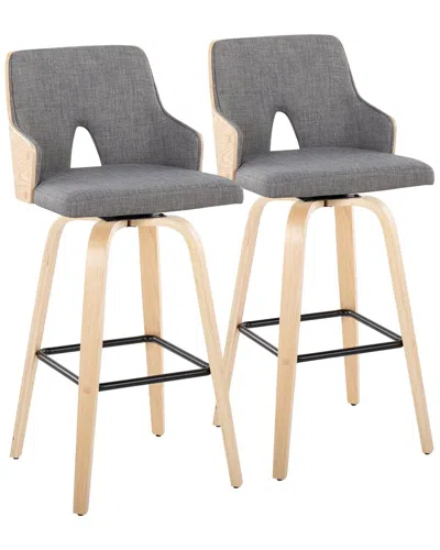 Lumisource Set Of 2 Stella 30in Fixed-height Barstools In Gray