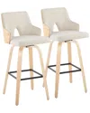 Lumisource Set Of 2 Stella 30in Fixed-height Barstools In Multi