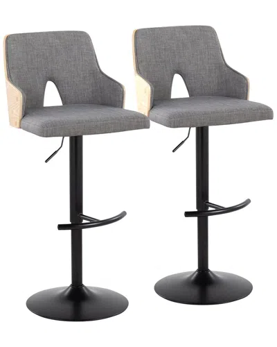 Lumisource Set Of 2 Stella Adjustable Barstools In Gray
