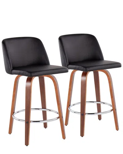 Lumisource Set Of 2 Toriano Fixed-height Counter Stools In Brown