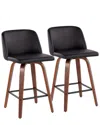 Lumisource Set Of 2 Toriano Fixed-height Counter Stools In Brown