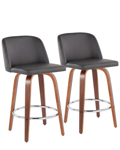 Lumisource Set Of 2 Toriano Fixed-height Counter Stools In Brown