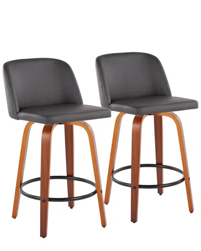 Lumisource Set Of 2 Toriano Fixed-height Counter Stools In Brown