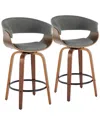 Lumisource Vintage Mod 26 Fixed-height Counter Stool - Set O