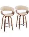 Lumisource Set Of 2 Vintage Mod 26in Fixed-height Counter Stools In Multi