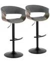 Lumisource Vintage Mod Adjustable Height Barstool - Set Of 2