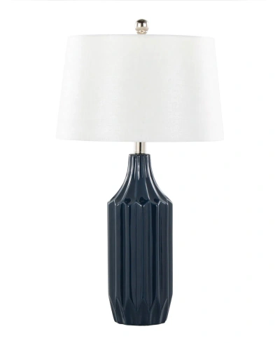 Lumisource Stella 23" Ceramic Table Lamp In Dark Blue,white