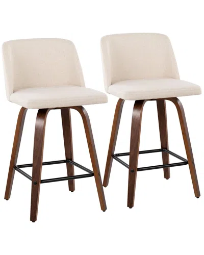 Lumisource Toriano Counter Stool Set Of 2 In Brown