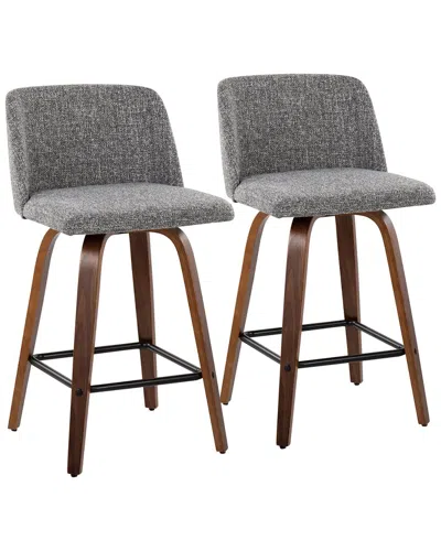 Lumisource Toriano Counter Stool Set Of 2 In Brown