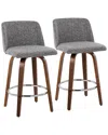 Lumisource Toriano Counter Stool Set Of 2 In Brown