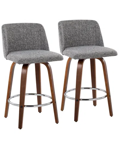 Lumisource Toriano Counter Stool Set Of 2 In Brown
