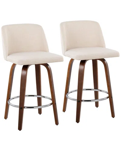 Lumisource Toriano Counter Stool Set Of 2 In Brown
