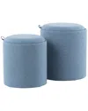 Lumisource Tray Nesting Ottoman Set In Blue