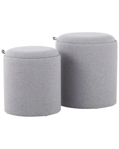 Lumisource Tray Nesting Ottoman Set In Gray