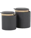 Lumisource Tray Nesting Ottoman Set In Gray