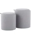 Lumisource Tray Nesting Ottoman Set In Gray