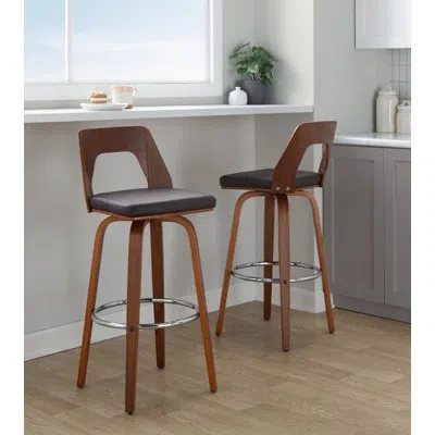 Lumisource Trilogy 30" Fixed-height Barstool - Set Of 2 In Brown