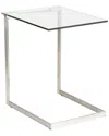 Lumisource Zenn Glass End Table In White