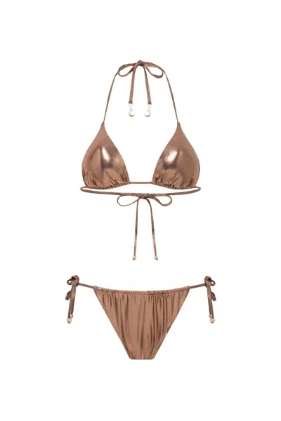 Luna B Women's Gold Icon Bikini Metallic Copper