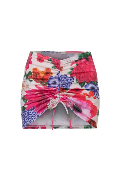 Luna B Women's Grace Mini Skirt - Printed Ecru In Multi