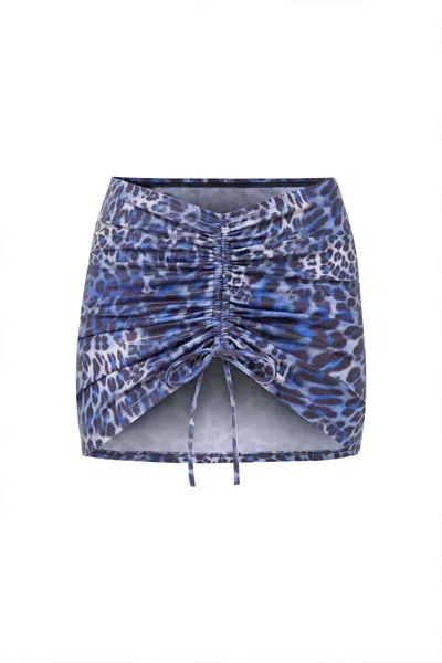Luna B Women's Grace Skirt Printed Leopard Blue