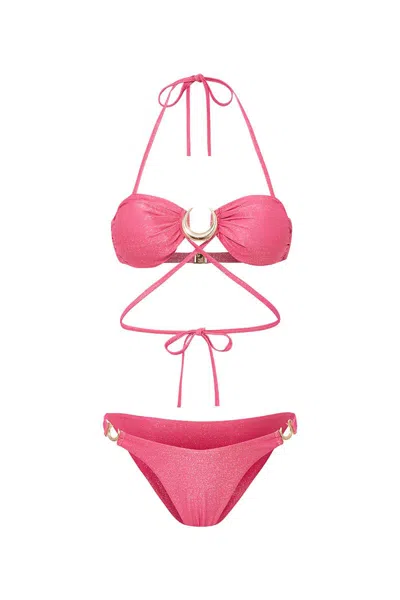 Luna B Women's Pink / Purple Lily Bikini In Pink/purple