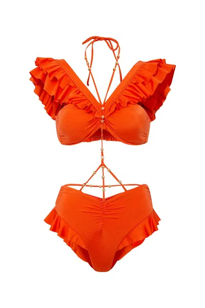 Luna B Women's Yellow / Orange Ophelia Swimsuit Orange In Yellow/orange