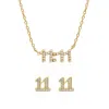 Luna Charles Men's Angel Numbers Gift Set - Necklace & Stud Earrings - Gold Plated