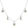 Luna Charles Women's Adela Aventurine Star & Moon Charm Necklace In Silver