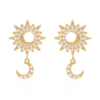 Luna Charles Women's Athena Sun & Moon Drop Earrings In Gold