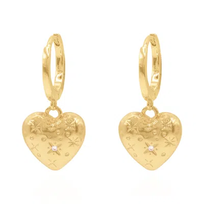 Luna Charles Women's Blythe Bubble Heart Huggies In Gold