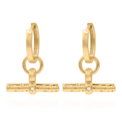Luna Charles Women's Cassia T-bar Huggie Earrings