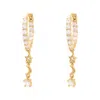 Luna Charles Women's Ceyla Moon & Star Drop Hoop Earrings Gold Plated