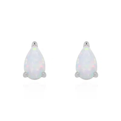 Luna Charles Women's Clara Opal Stud Earrings In Silver