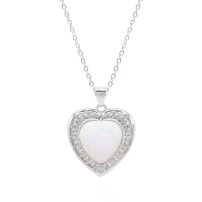 Luna Charles Women's Cora Opal Heart Necklace In Silver