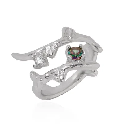 Luna Charles Women's Cordelia Hammered Twist Ring - Sterling Silver