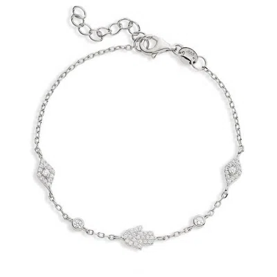 Luna Charles Women's Eina Hamsa Hand & Evil Eye Bracelet In Silver