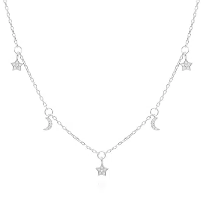 Luna Charles Women's Elsie Star & Moon Charm Necklace In Silver