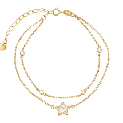 Luna Charles Women's Esha Double Chain Star Bracelet In Gold