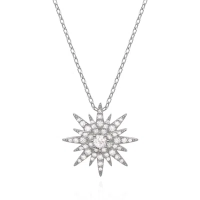 Luna Charles Women's Estella Starburst Necklace In Silver